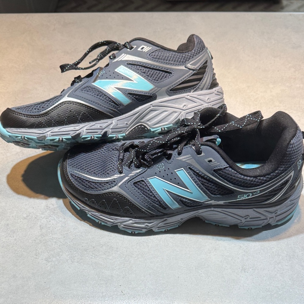 New Balance Women’s 11D Charcoal/Light Blue 510 v3 All Terrain Sneakers